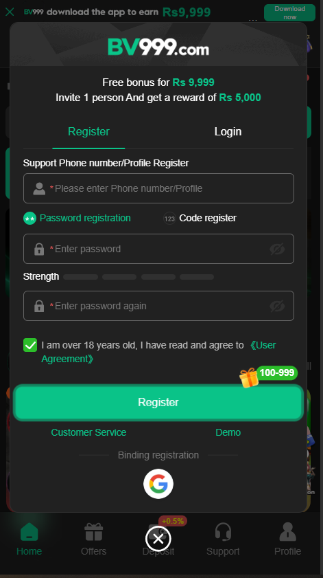 Bv999 Game login