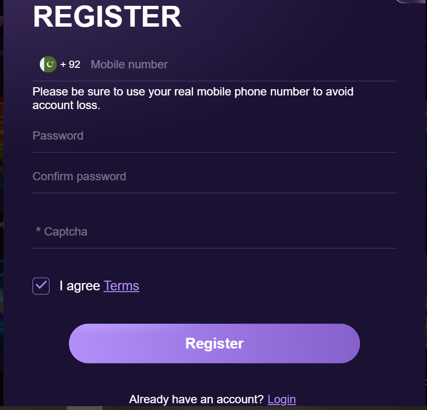 PkrSpin Game register