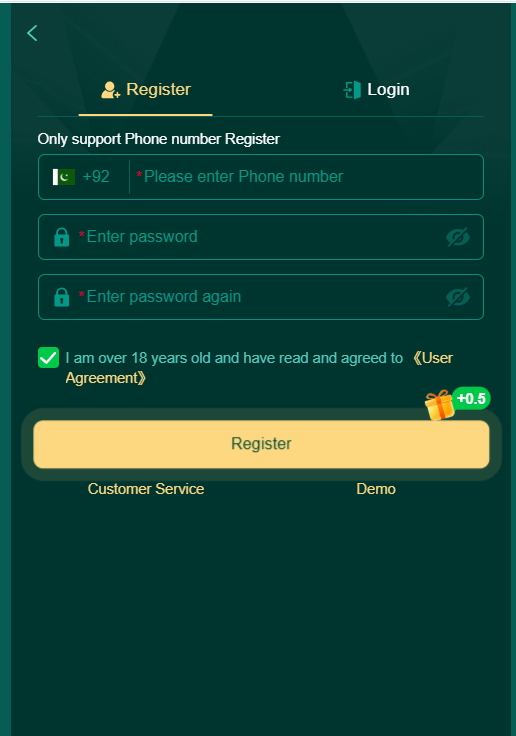 2GO Game register