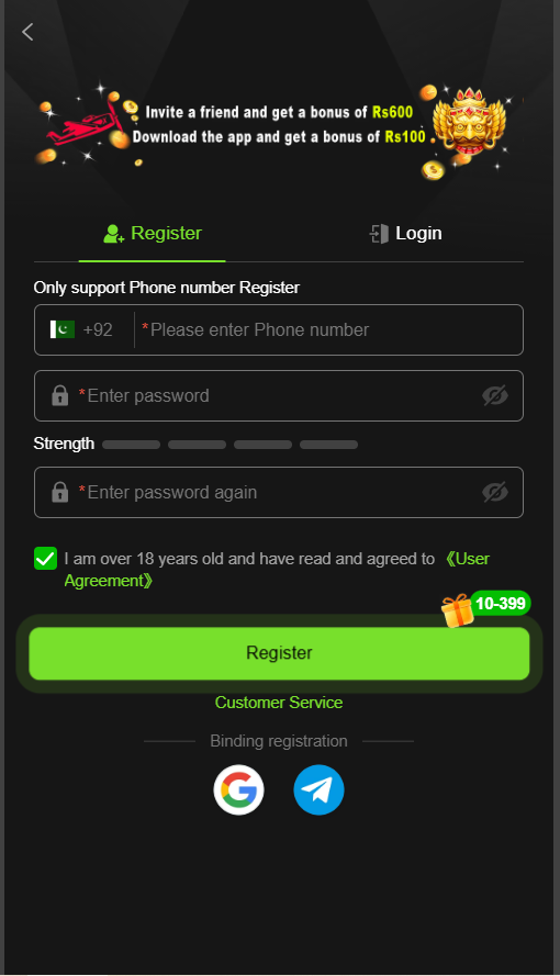 VK999 Game register