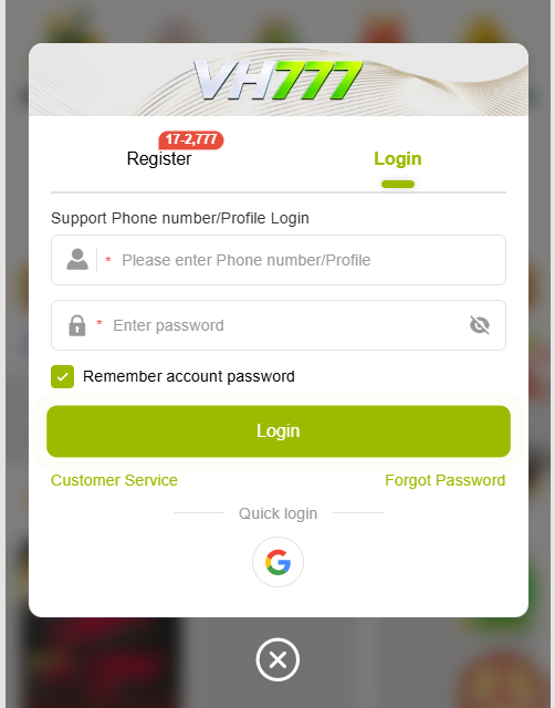 vh777 login